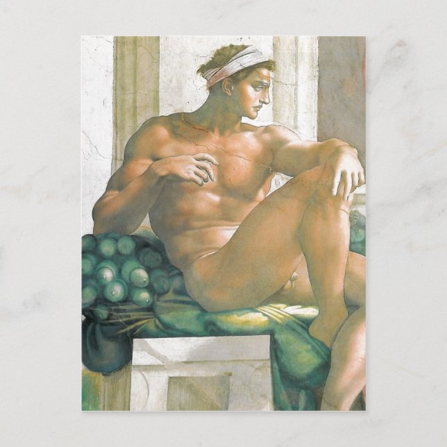 Postal fresco de descripción pintado por Miguel Ángel y s (Anverso)