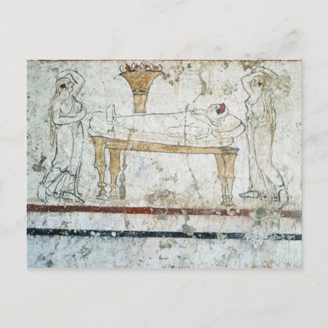Postal Fresco de la tumba de Gaudio, c.480 a.C. (Anverso)