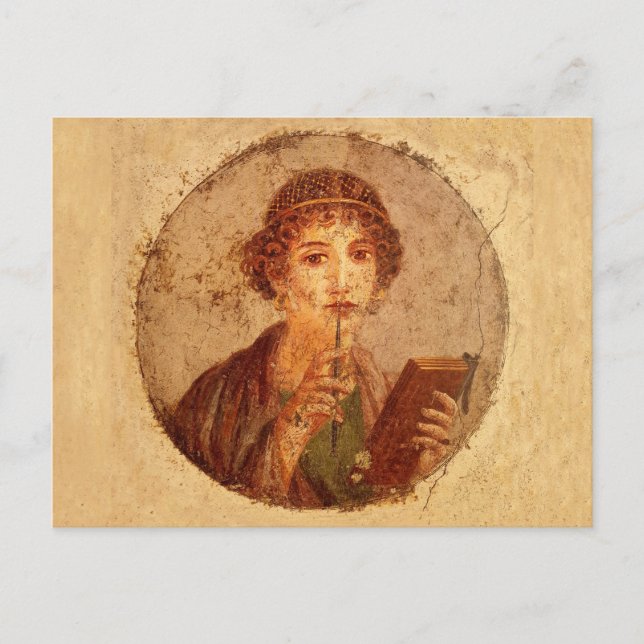 Postal Fresco de Sappho en Pompeya (Anverso)