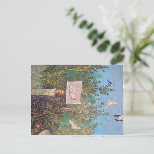Postal Fresco de una escena de jardín, Pompeya (Anverso de pie)
