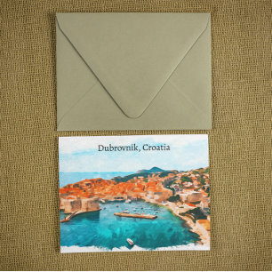 Postal Fresco Dubrovnik Croacia Vista panorámica de la co