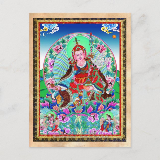 Postal Fresco tibetano oriental genial Padmasambhava (Anverso)
