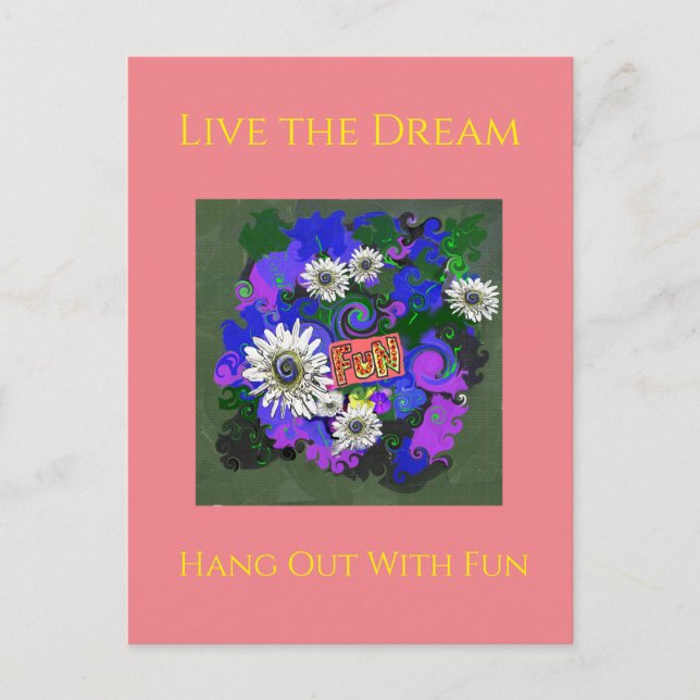 Postal Fresco, vivo, colorido, divertido (Anverso)