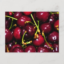 Postal Fresh Juicy Cherries with Water Drops