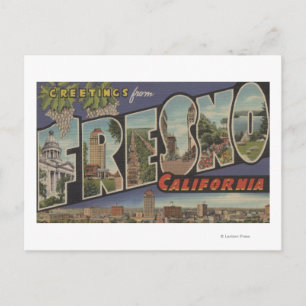 Postal Fresno, California - Escenas de letras grandes