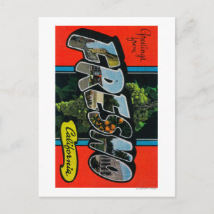 Postal Fresno, California - Escenas de letras grandes