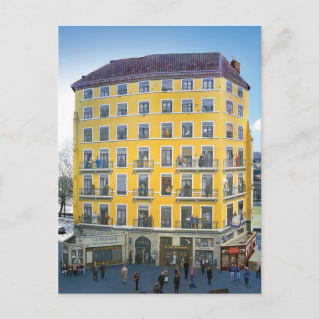 Postal Fresque des lyonnais - Mur peint - Lyon (Anverso)