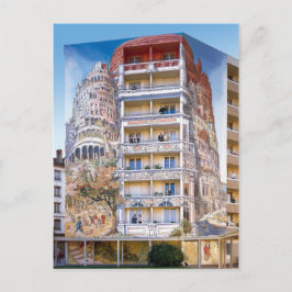 Postal Fresque Tour de Babel - Mur Pint - Lyon