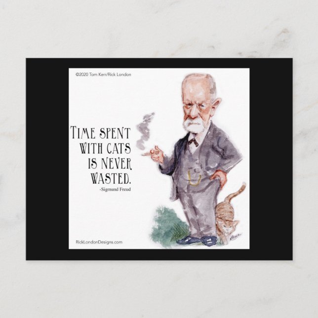 Postal Freud y Cita sobre gatos (Anverso)
