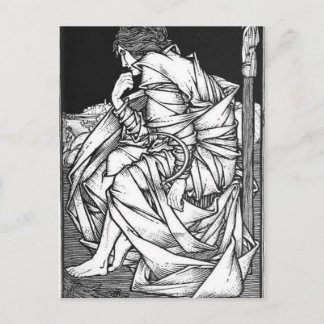 Postal Frey sentado en el trono de Odin