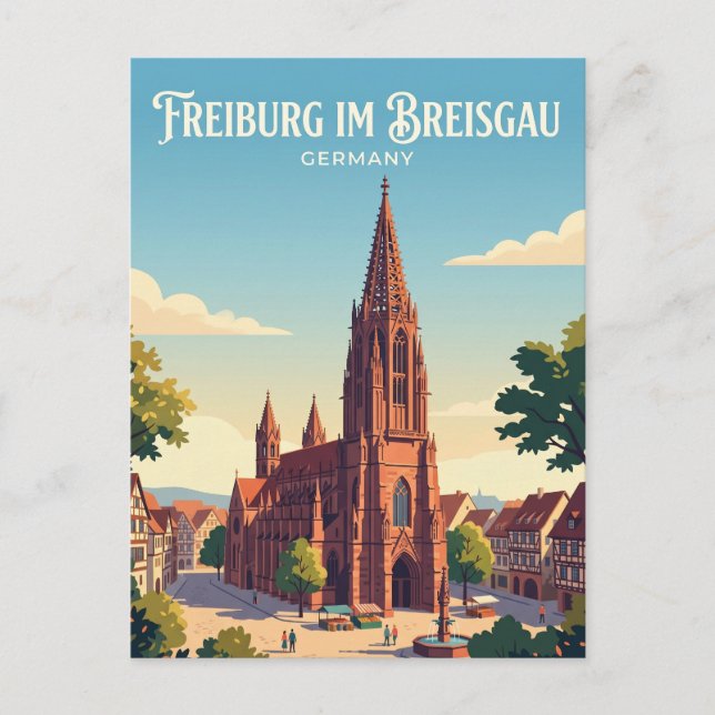 Postal Friburgo de Brisgovia Alemania (Anverso)