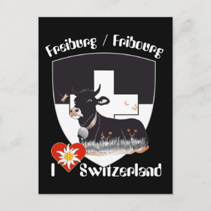 Postal Friburgo/Fribourg Schweiz Suisse Postkarte