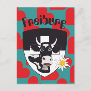 Postal Friburgo/Fribourg Schweiz Suisse Postkarte