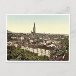 Postal Friburgo, vista general, Baden, Alemania clásica P