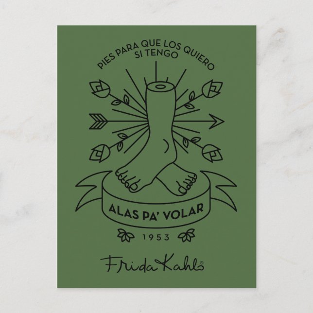 Postal Frida Kahlo | Alas a volar (Anverso)