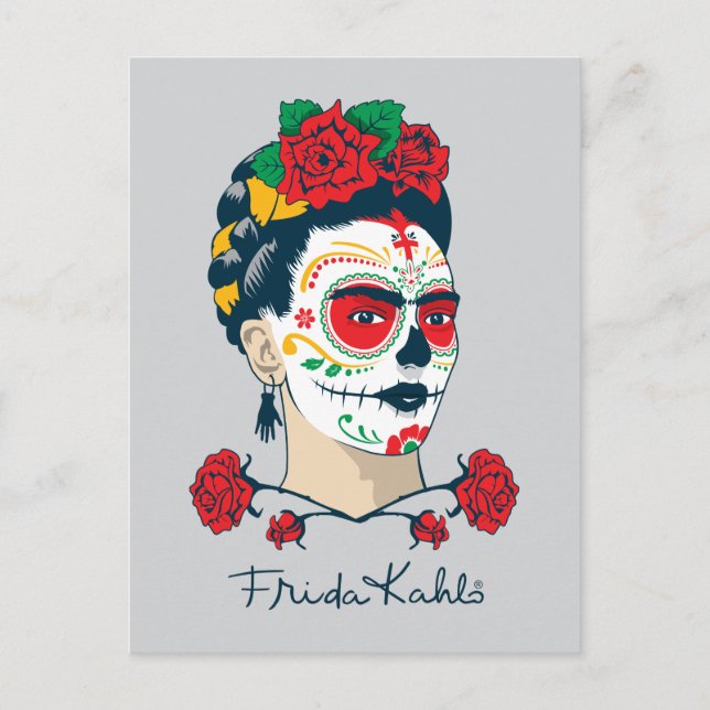 Postal Frida Kahlo | El Día de los Muertos (Anverso)
