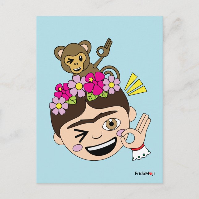 Postal Frida Kahlo el | FridaMoji - una AUTORIZACIÓN (Anverso)