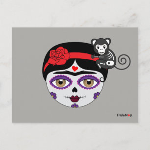 Postal Frida Kahlo   Frida Moji - Día de los Muertos