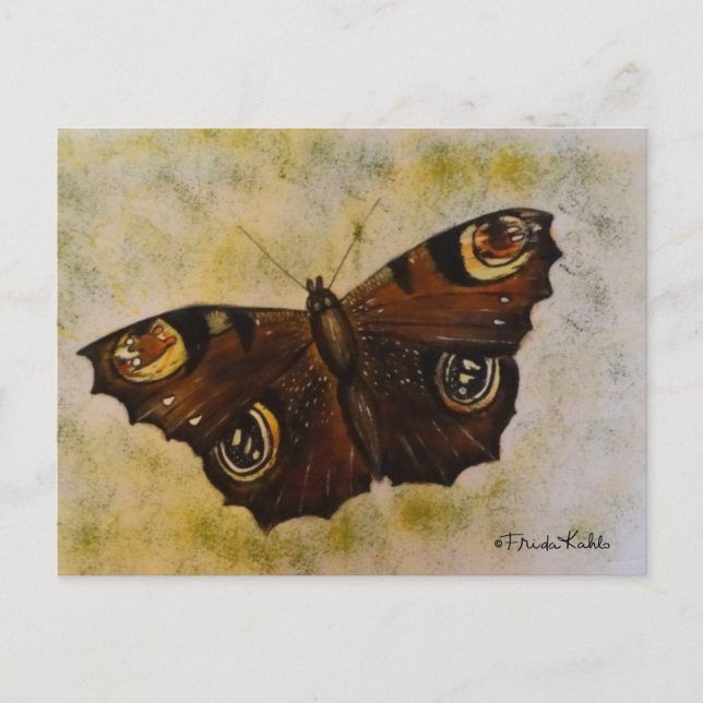 Postal Frida Kahlo Mariposa pintada (Anverso)