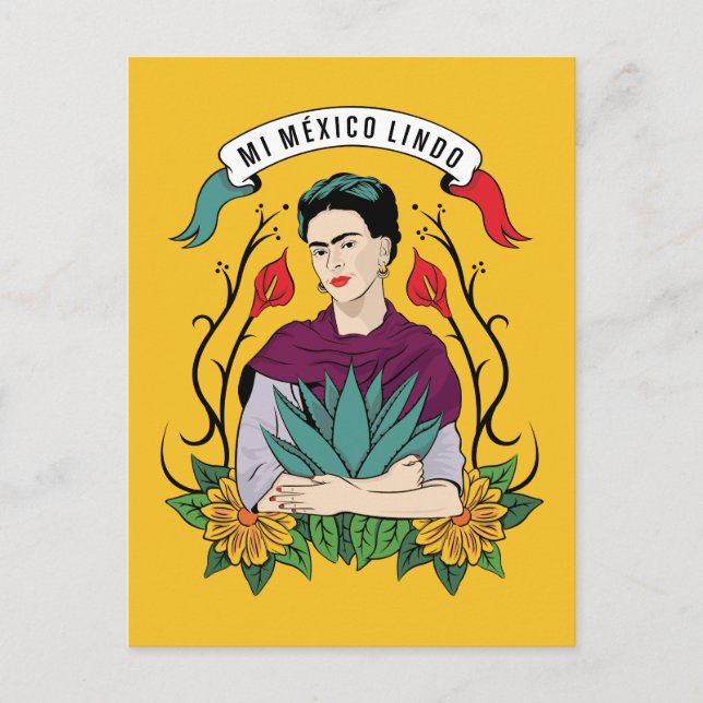 Postal Frida Kahlo | Mi Mexico Lindo (Anverso)
