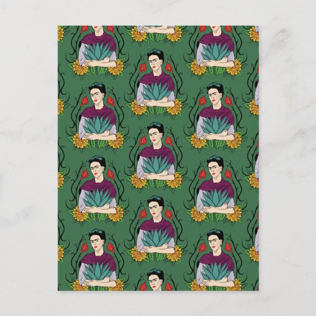 Postal Frida Kahlo | Patrón Mi México Lindo (Anverso)