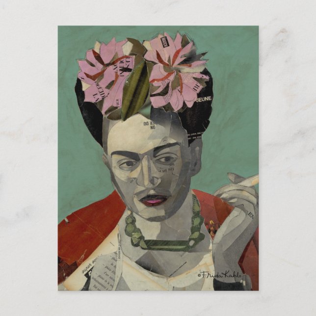 Postal Frida Kahlo por Garcia Villegas (Anverso)