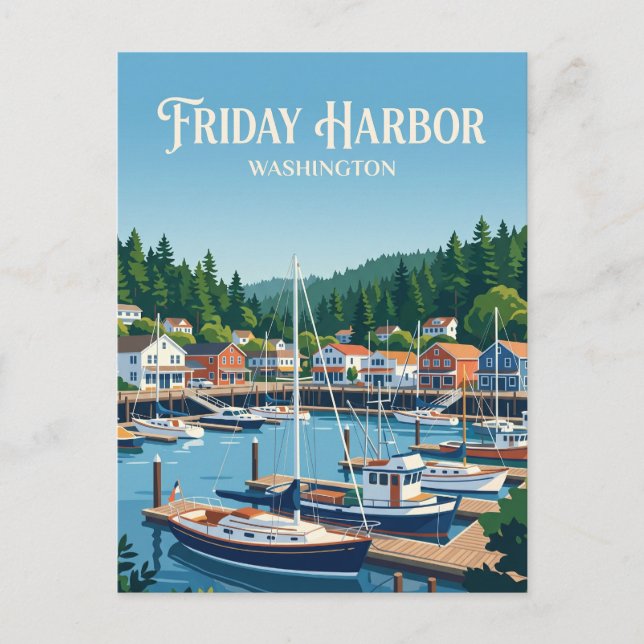 Postal Friday Harbor, Isla de San Juan EE. UU. (Anverso)
