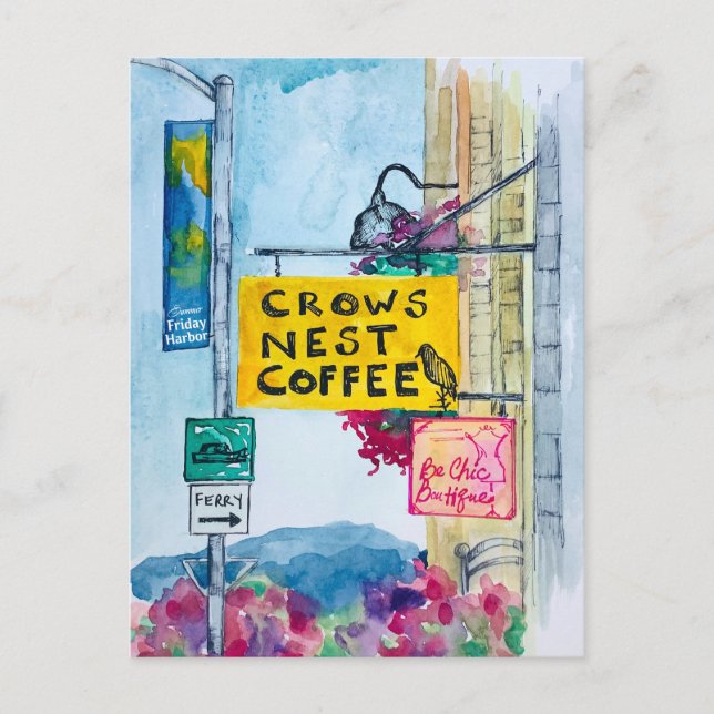 Postal Friday Harbor Washington Coffee Business Signs (Anverso)