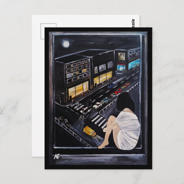 Postal Friday Night Painting by Alfred Fox (Anverso / Reverso)