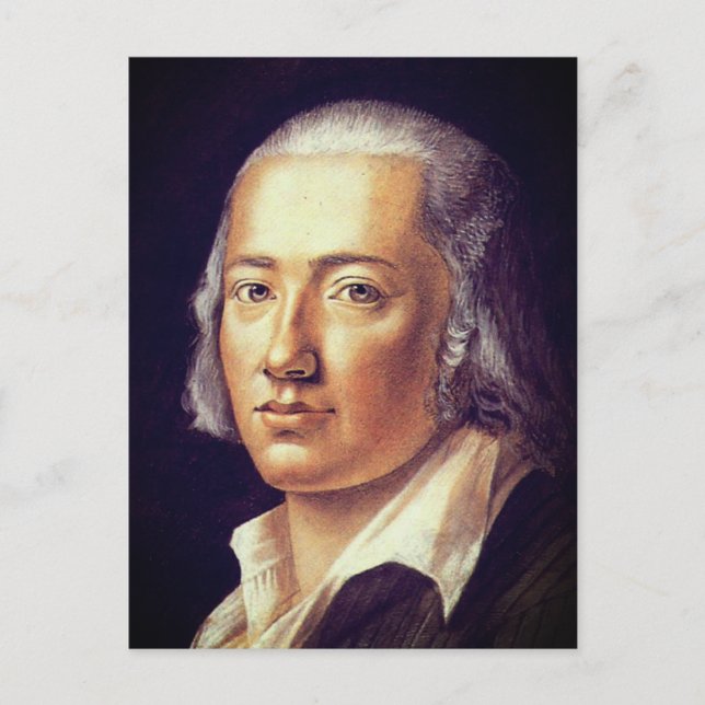 Postal Friedrich Hölderlin, por Franz Carl Hiemer, 1792 (Anverso)