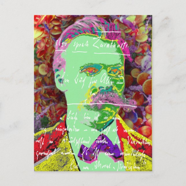 Postal Friedrich Nietzche, filósofo alemán existencial (Anverso)