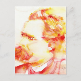 Postal friedrich nietzsche - retrato acuarela.3