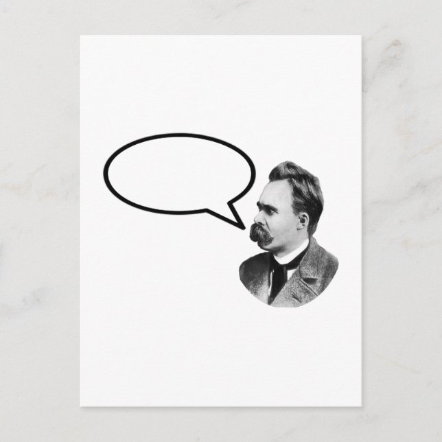Postal Friedrich Nietzsche Word Bubble BlackThe MUSEUM Za (Anverso)