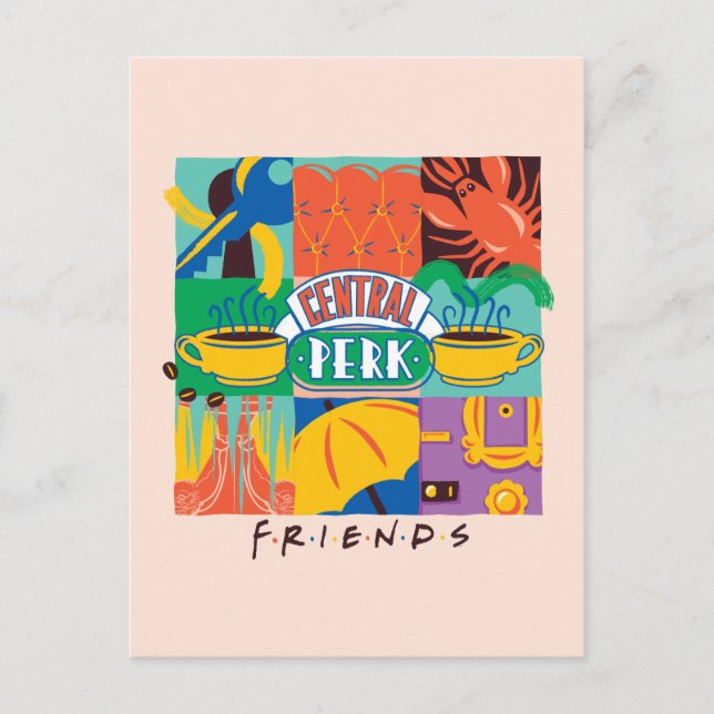 Postal FRIENDS™ | Central Perk Gráfico Vibrante (Anverso)