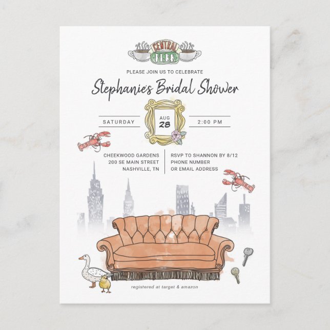 Postal FRIENDS™ | Central Perk Watercolor Despedida de So (Anverso)