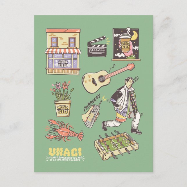 Postal FRIENDS™ | Gráficos de Iconos de Dibujos Animados (Anverso)