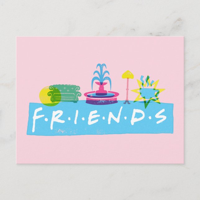 Postal FRIENDS™ | Logotipo con iconos (Anverso)