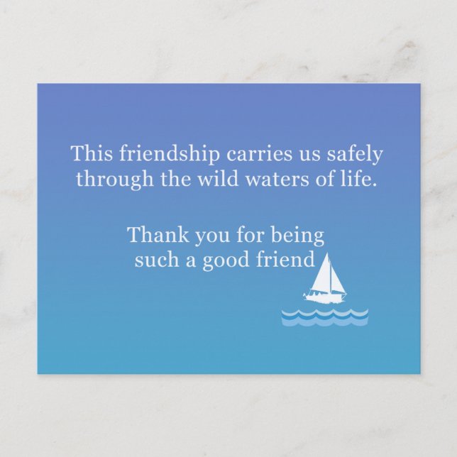 Postal Friendship Greeting Card To Say "Thank you"  (Anverso)