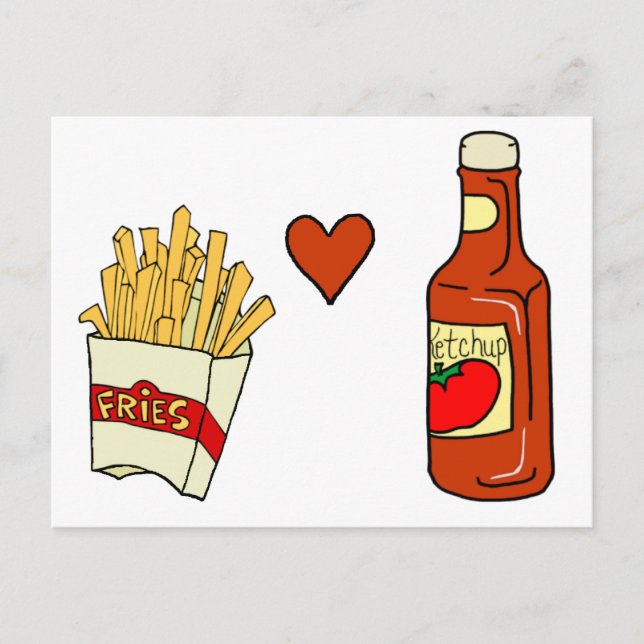 Postal Fries francesas aman Ketchup (Anverso)