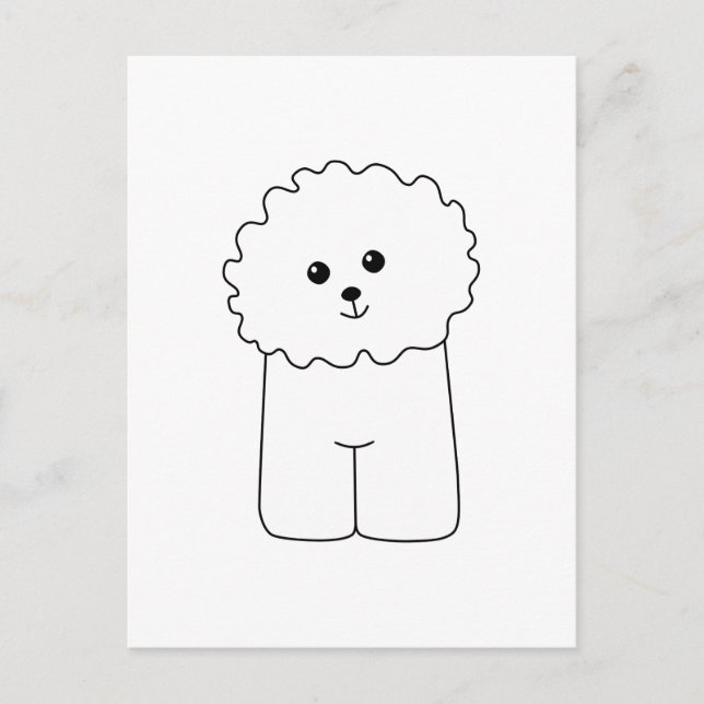 Postal Frisa Bichon, Perro Cute. (Anverso)