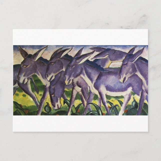 Postal Frisa de burro por Franz Marc (Anverso)