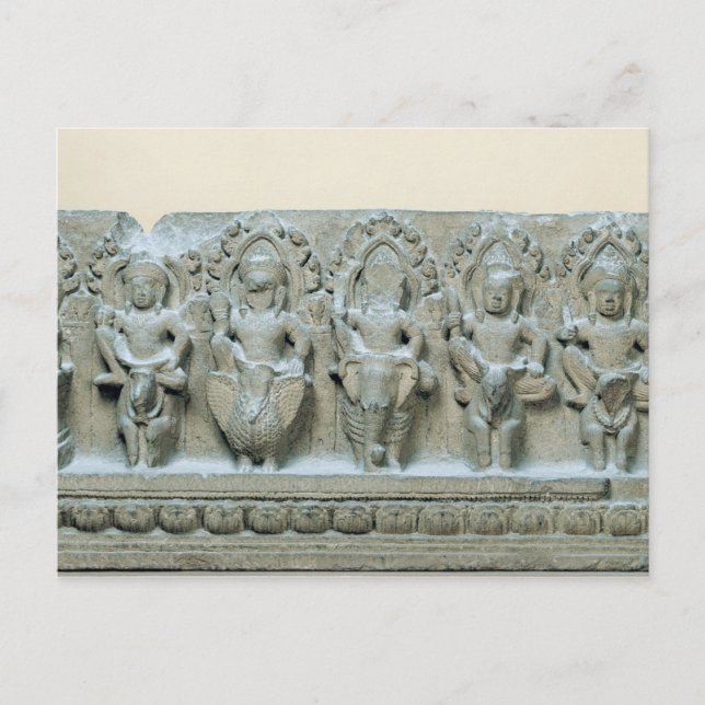 Postal Frisa que representa nueve divinidades (Anverso)