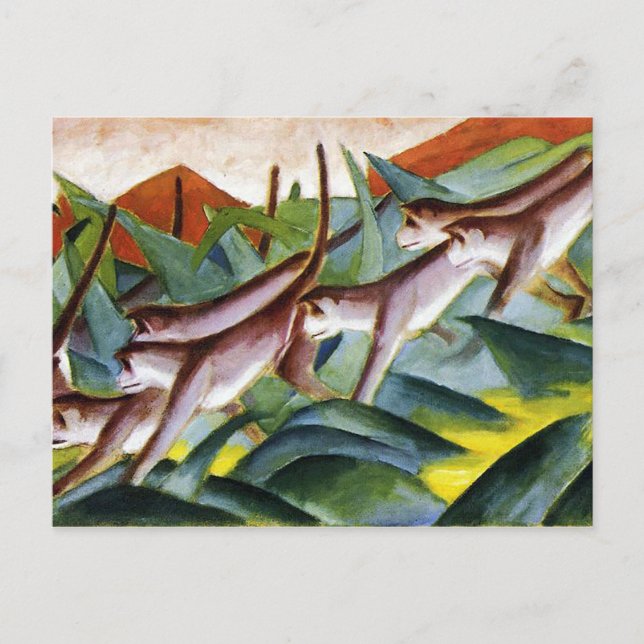 Postal Friso de mono por Franz Marc (Anverso)
