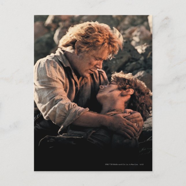 Postal FRODO™ en los brazos de Samwise (Anverso)