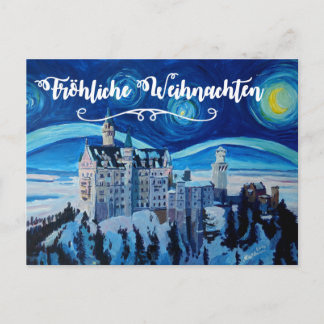 Postal Froehliche Weihnachten Winter Märchenschloss
