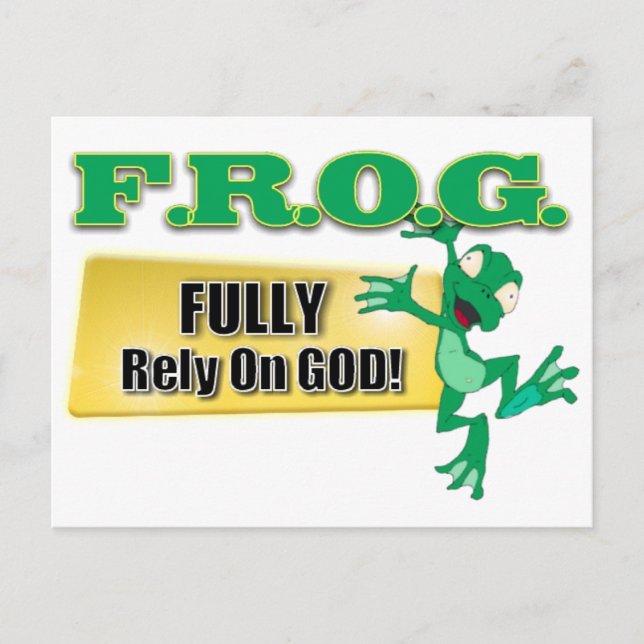 POSTAL FROG CHRISTIAN ACRONYM CONFIANDO PLENAMENTE EN DIO (Anverso)