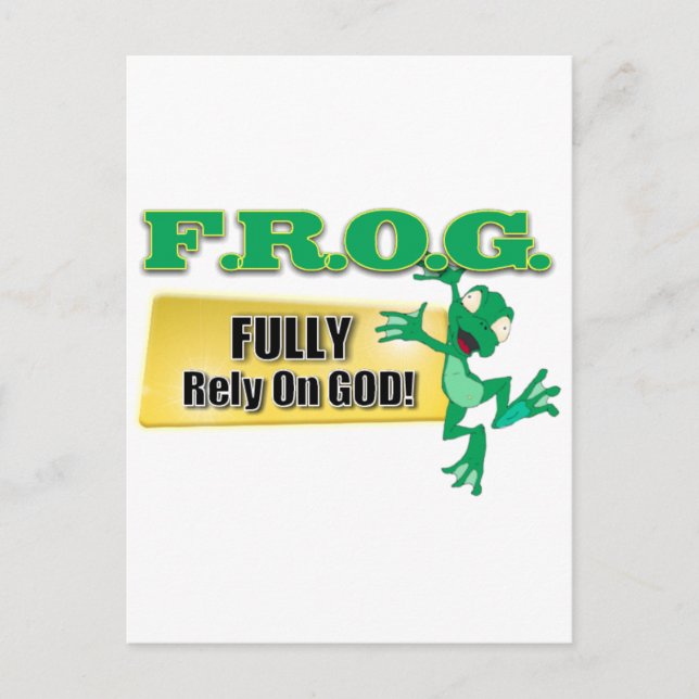 POSTAL FROG CHRISTIAN ACRONYM CONFIANDO PLENAMENTE EN DIO (Anverso)