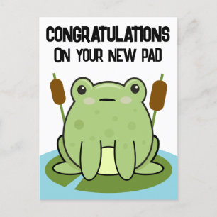 Postal Frog New Home Pad Felicitaciones