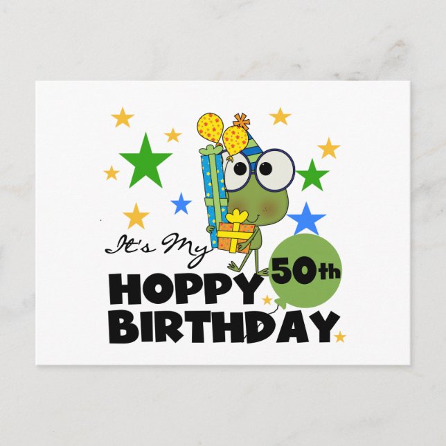 Postal Froggie Hoppy 50 cumpleaños (Anverso)
