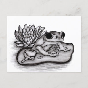 Postal Froggy con Lotus Flower